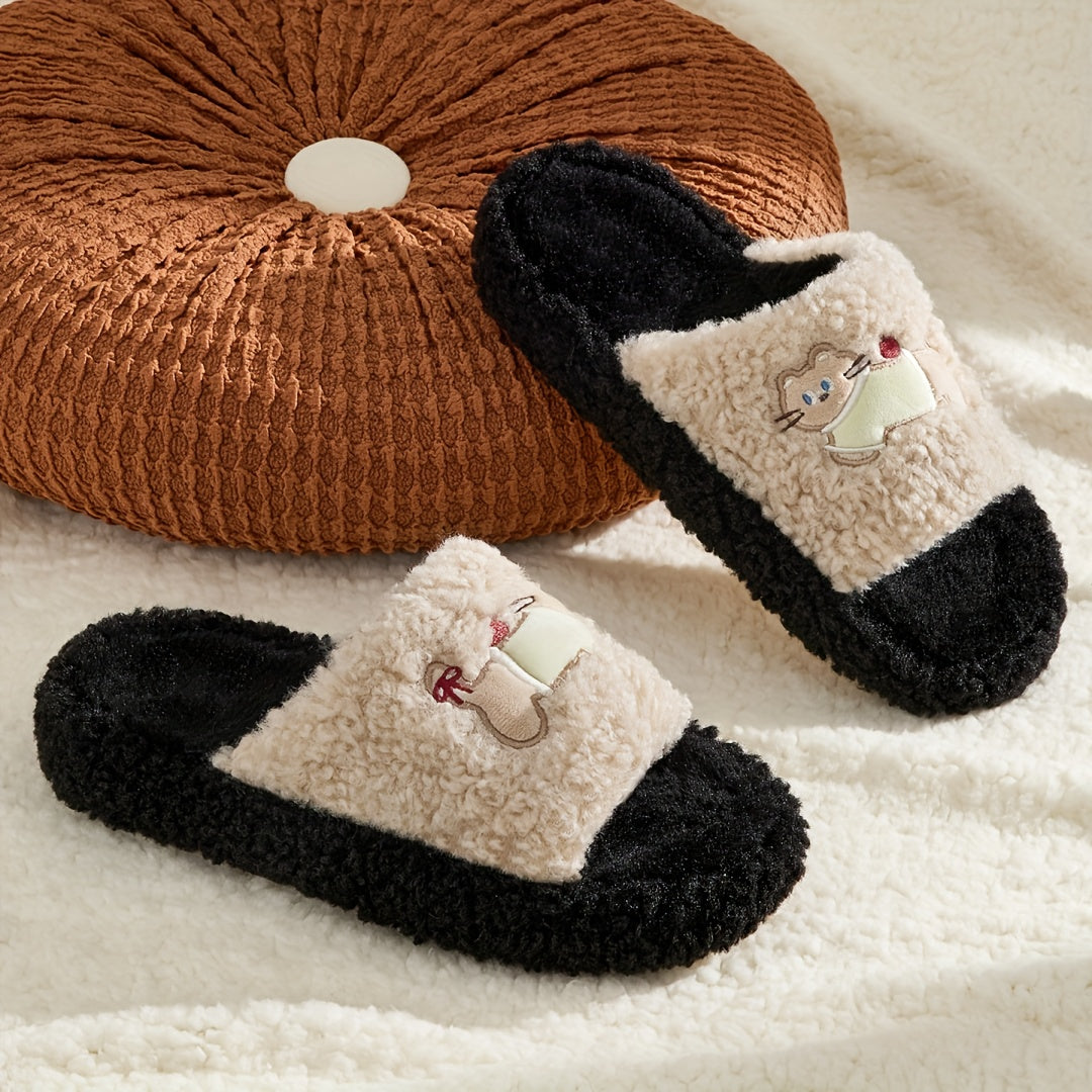 Cute Patterned Plush Slippers - Soft And Comfortable Indoor Home Shoes, Adorable Cartoon House Slippers for Spring, Autumn, And Winter, Easy to Wear Casually, with a Soft Lining That Is Breathable And Comfortable, Women Shoes