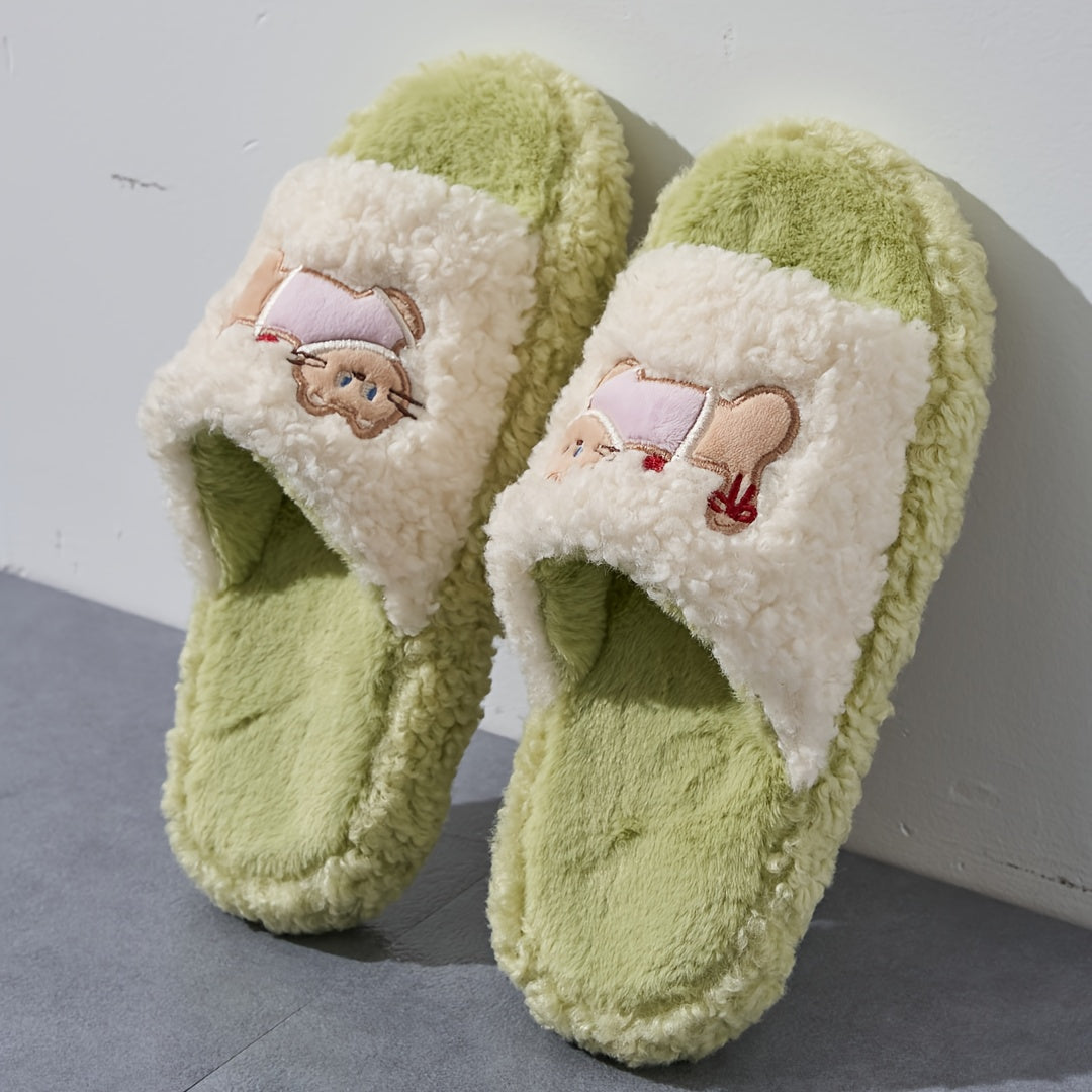 Cute Patterned Plush Slippers - Soft And Comfortable Indoor Home Shoes, Adorable Cartoon House Slippers for Spring, Autumn, And Winter, Easy to Wear Casually, with a Soft Lining That Is Breathable And Comfortable, Women Shoes