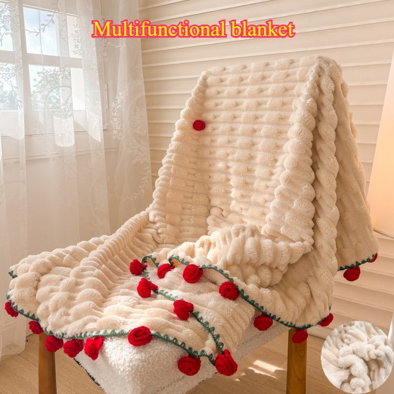 A Plush Blanket That Can Be Used in Various Settings Such As The Living Room, Bedroom, Office, Or Outdoors. It'S Also Suitable for Car Use And Can Be a Rose Bouquet Blanket, Making It an Ideal Gift for Valentine'S Day